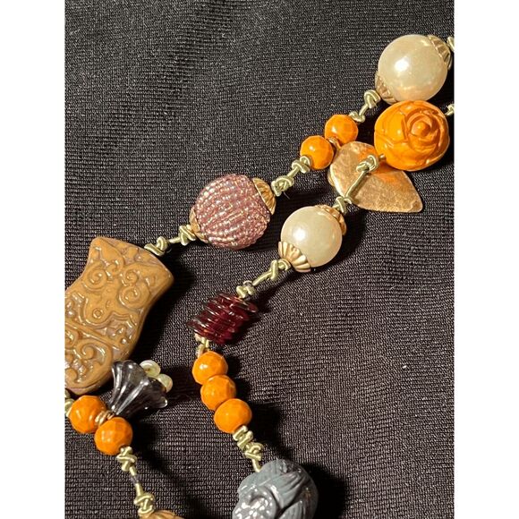 Vintage 90s Avant Garde Artsy Bohemian Necklace Signed Cookie Lee - Picture 7 of 7